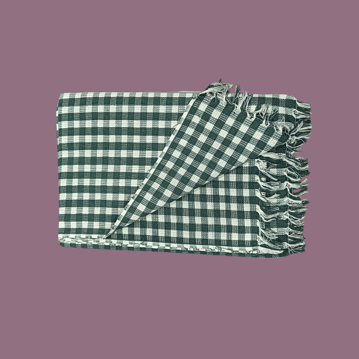 Premium Checkered Cotton Towel – 36" x 72" | Quick-Dry & Lightweight