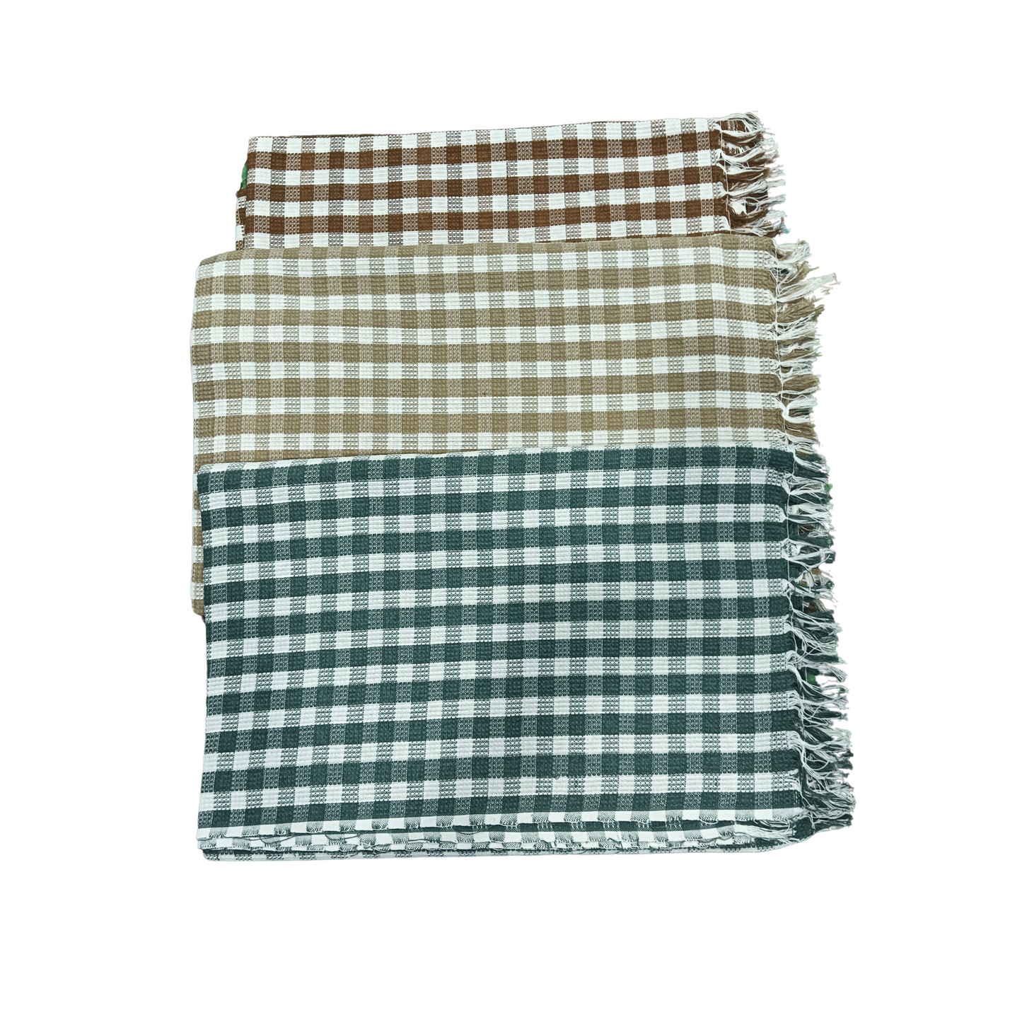 Premium Checkered Cotton Towel – 36" x 72" | Quick-Dry & Lightweight (pack of 3)