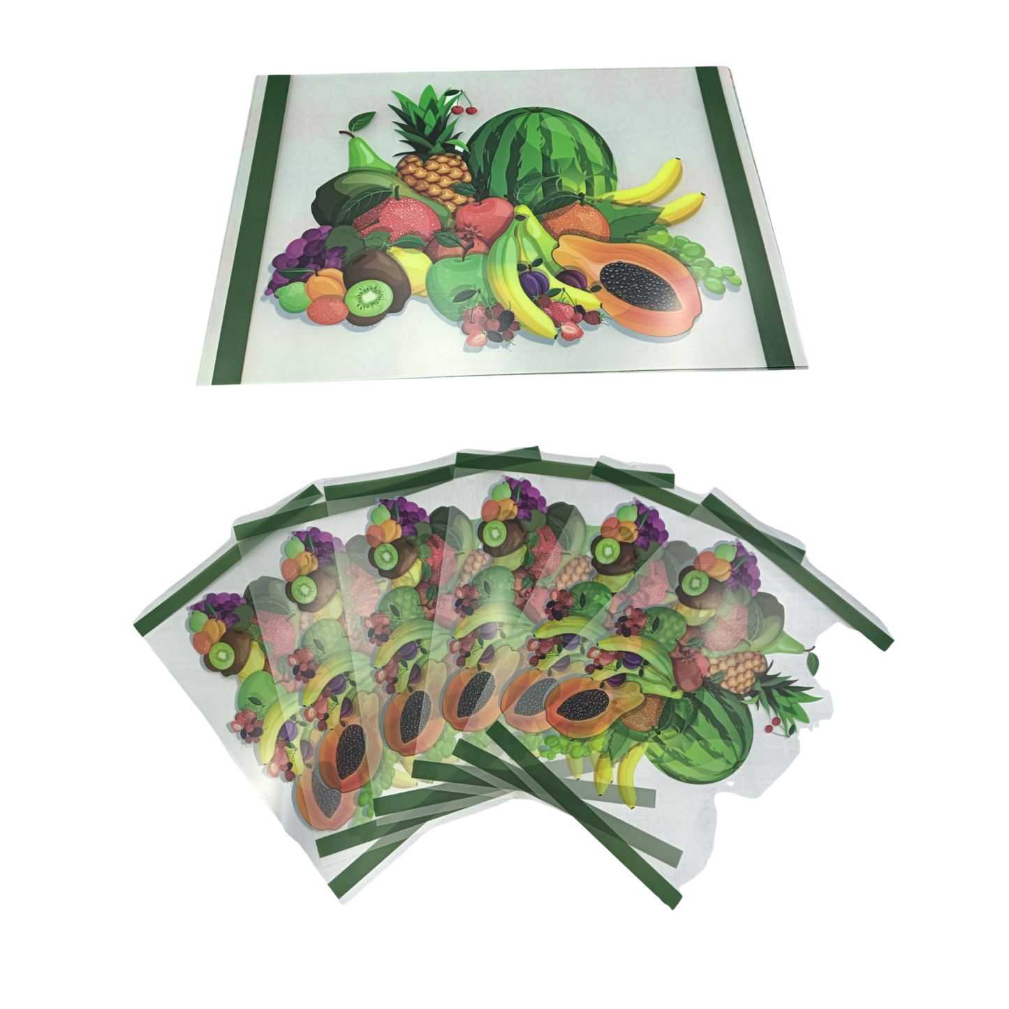 Fruit Print Dining Table Mats – Set of 6 | Waterproof & Easy Clean