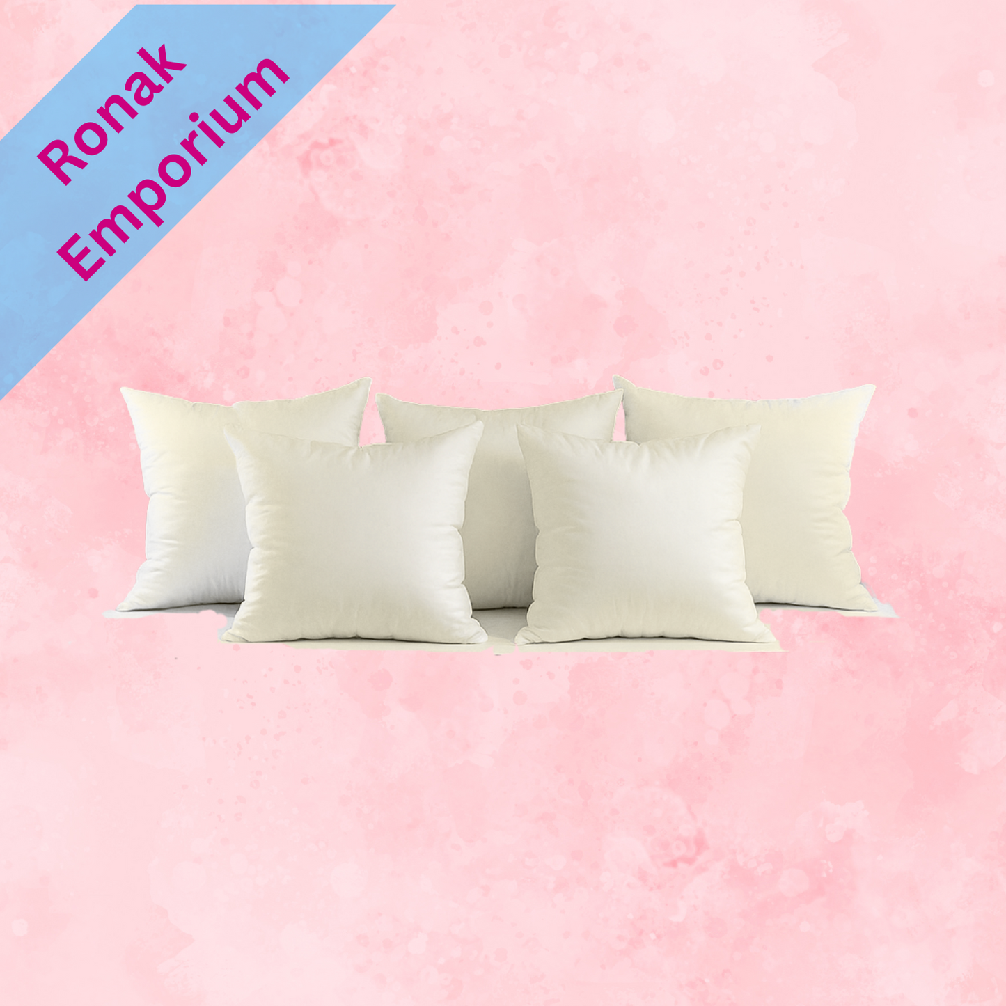 Set of 5 Microfiber Sofa Cushion Fillers – 16x16 Inch Soft & Washable (White)