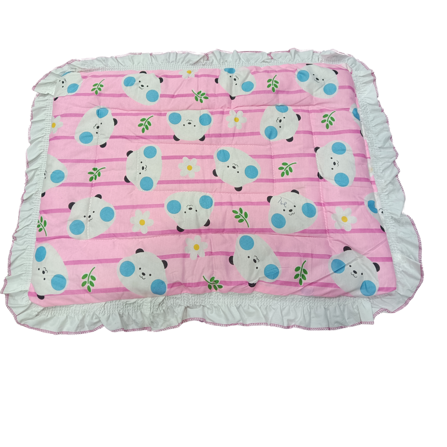 Soft Cotton Baby Bedding with Frill – Cartoon Print | Newborn Sleeping Mattress
