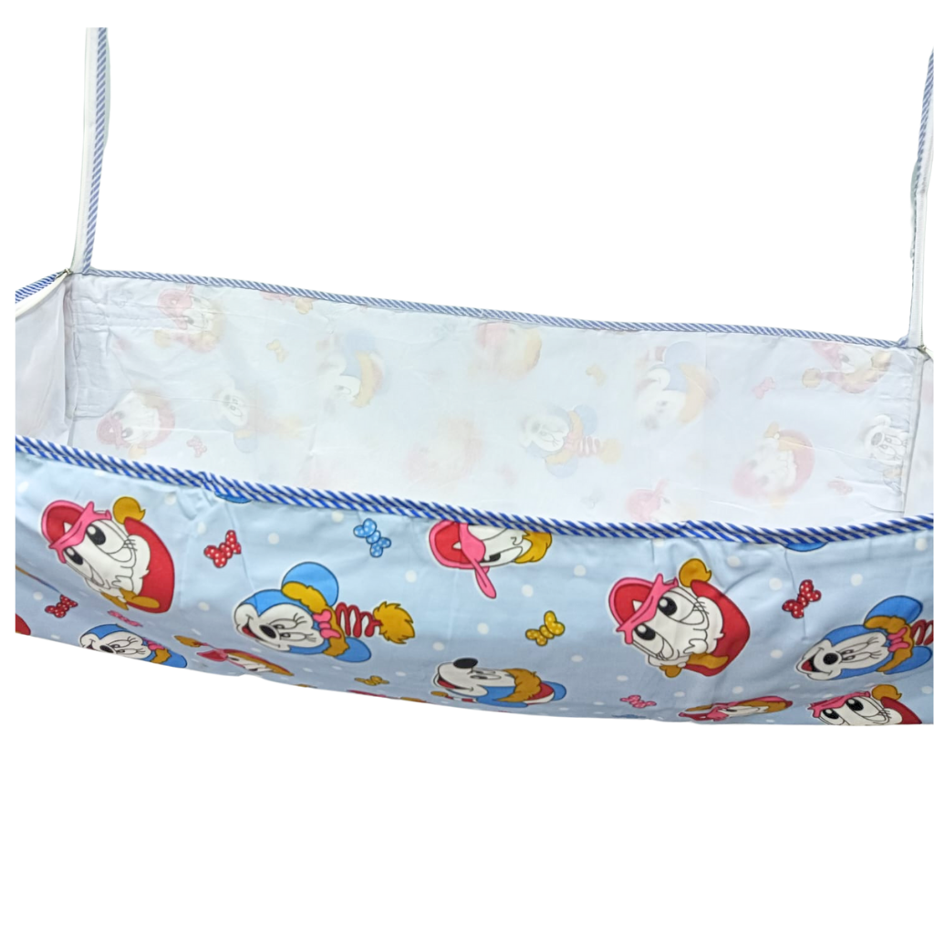Soft Cotton Baby Cradle Swing โ Ghodiyu/Khoyu Hammock with Net for Newborns