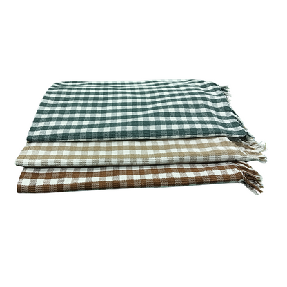 Premium Checkered Cotton Towel – 36" x 72" | Quick-Dry & Lightweight (pack of 3)