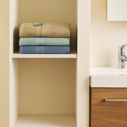 Luxury Cotton Bath Towel – Soft & Absorbent pack of 3(Gray,blue,teal)