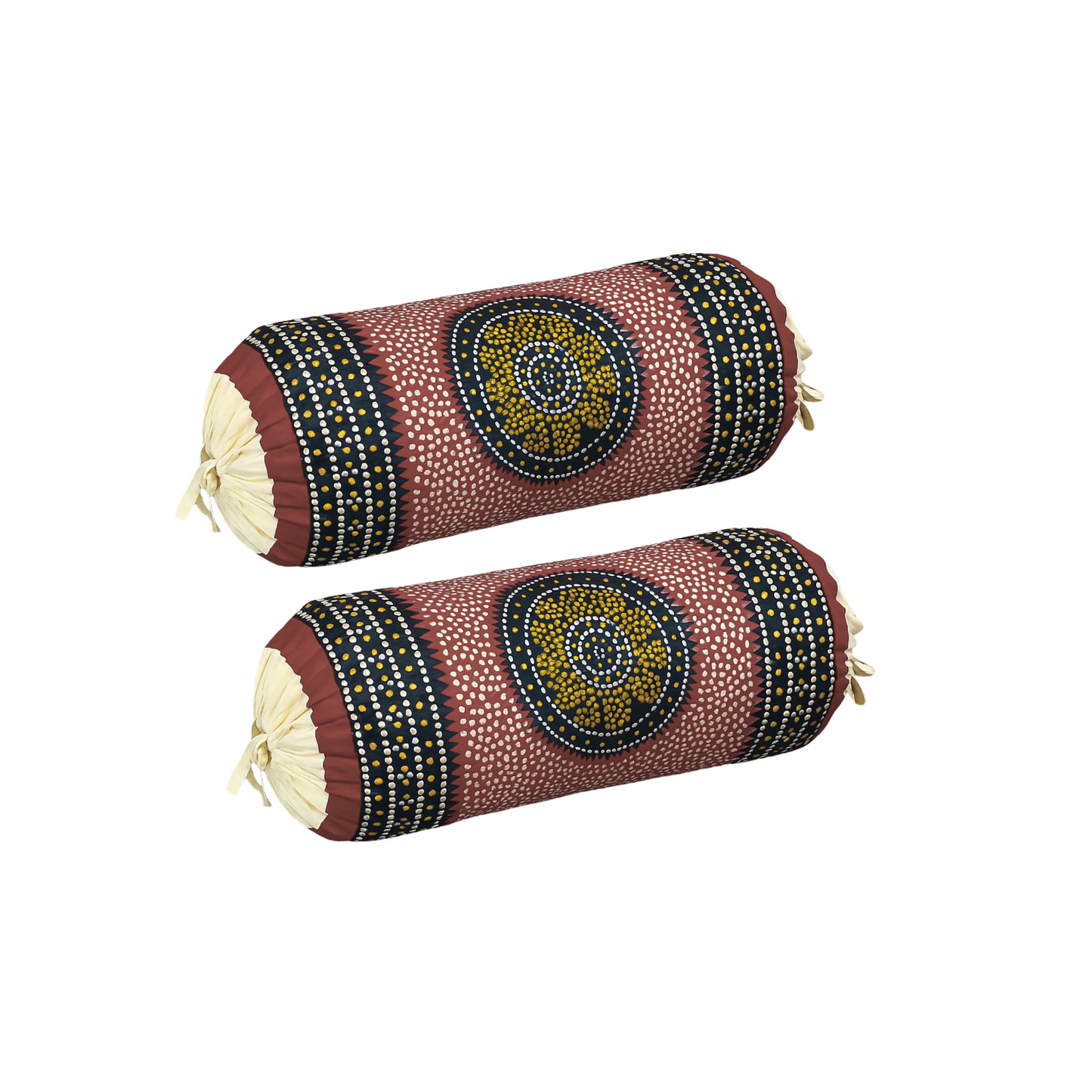 Cotton Bolster Cover Set – Traditional Design -Pair of 2(only cover)