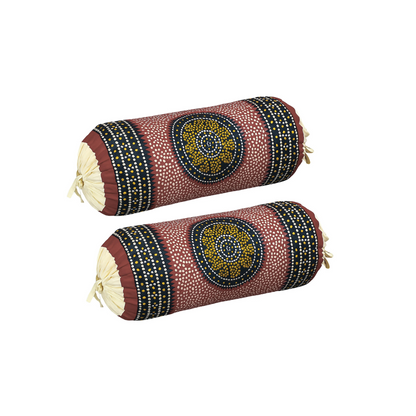 Cotton Bolster Cover Set – Traditional Design -Pair of 2(only cover)