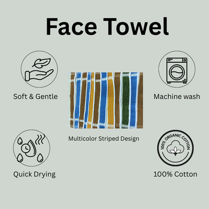 100% Cotton Face Towel / Hand Towel – Soft & Absorbent, Multicolor