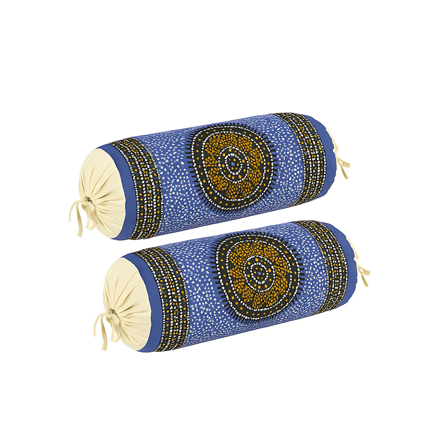 Cotton Bolster Cover Set – Traditional Design -Pair of 2(only cover)