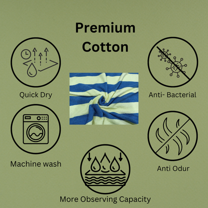 Premium Cotton Bath Towel –  Striped, Soft & Absorbent