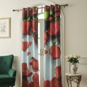 Luxury Rose Design Polyester Curtains for Living Room & Bedroom
