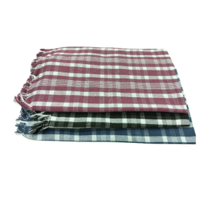 Premium Checks Cotton Bath Towels – 30x60  (Pack of 3) | 100% Soft Cotton