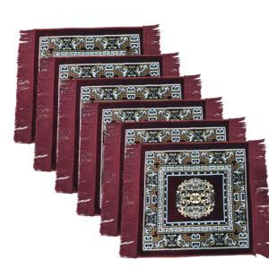 Velvet Designer Puja Assan/mat (No of 6) maroon